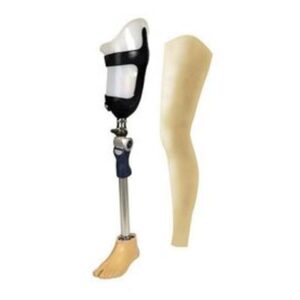 Above knee prosthesis with mechanical joint & cosmetic foam cover