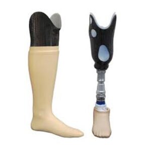 Ottobock below knee prosthetic with silicon waterproof cover
